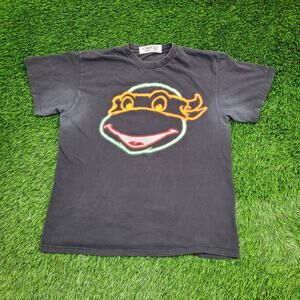 TMNT Michelangelo Neon Shirt Large 21x25 Faded Black